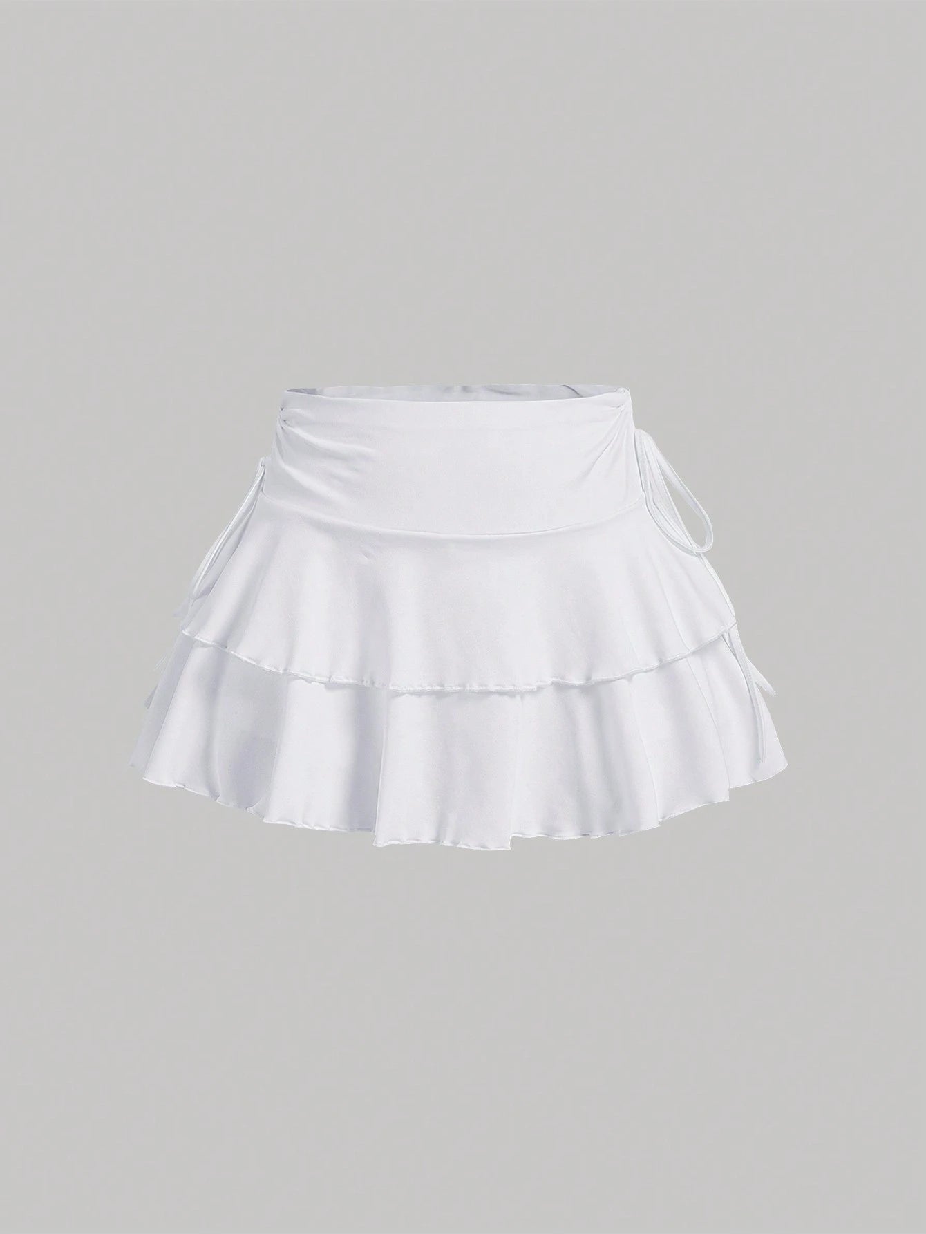 MOD Summer Casual Drawstring Ruched Waist A-Line Skirt