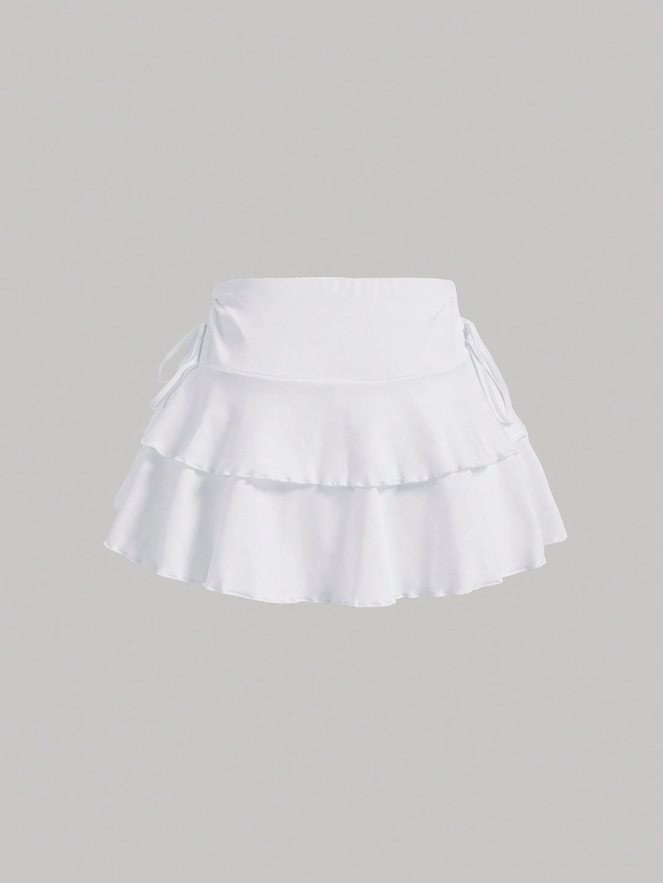 MOD Summer Casual Drawstring Ruched Waist A-Line Skirt