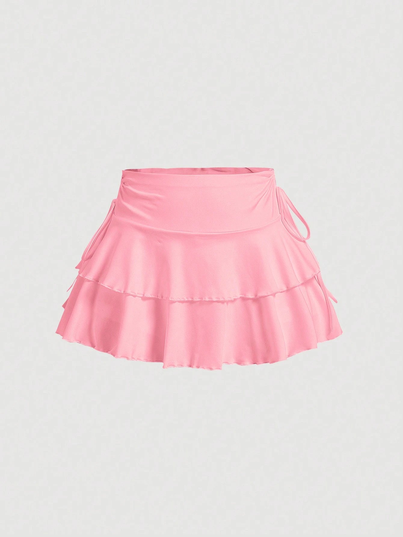 MOD Summer Casual Drawstring Ruched Waist A-Line Skirt