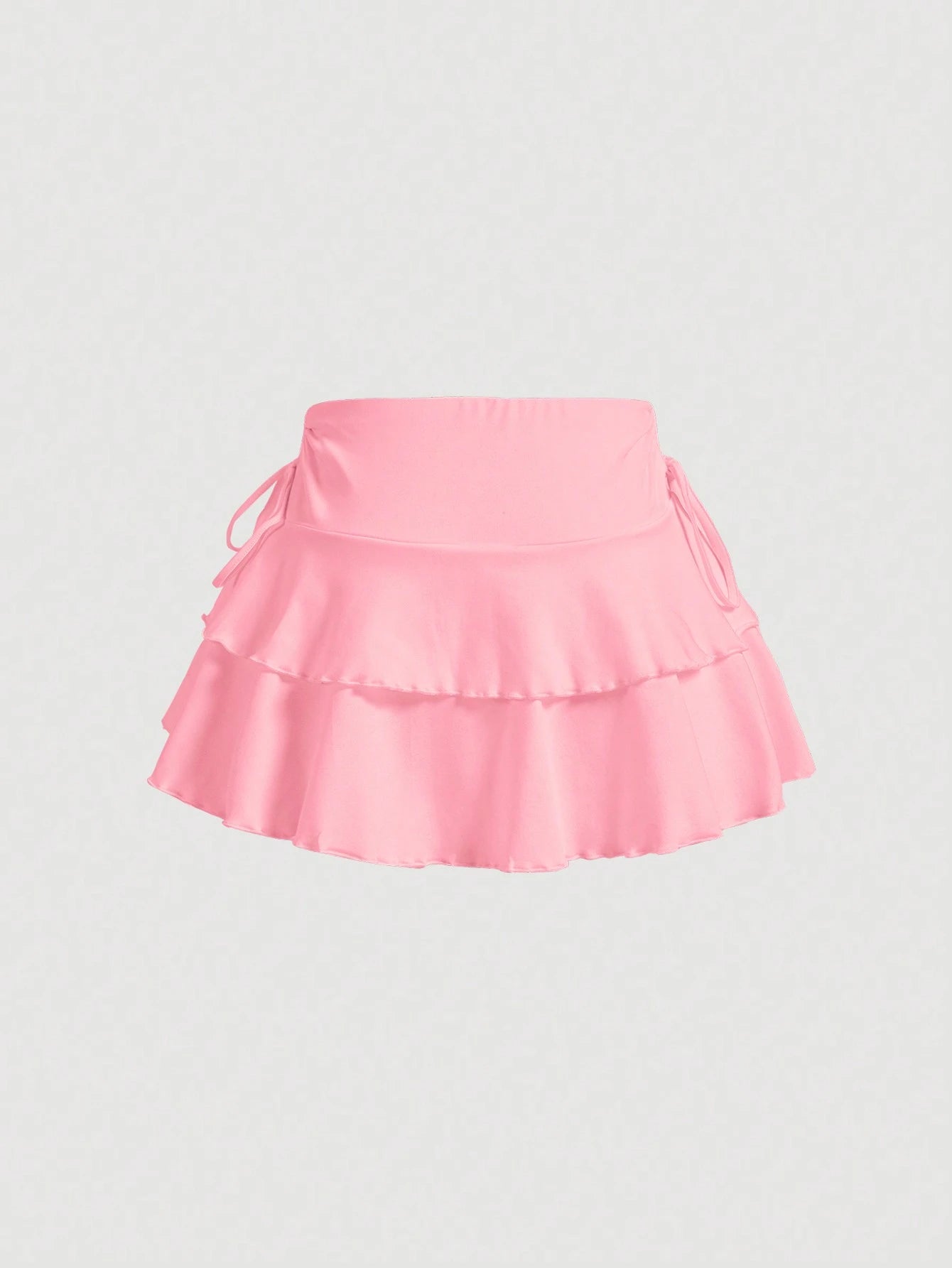 MOD Summer Casual Drawstring Ruched Waist A-Line Skirt