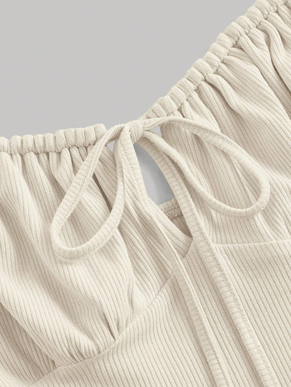 MOD Tie Front Ruched Bust Cami Dress,Pastel Dresses For Women