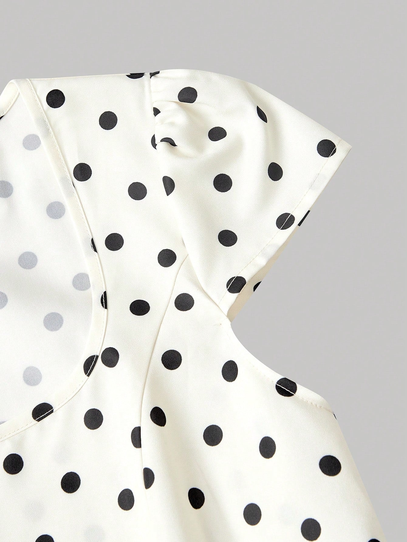 MOD White With Black Polka Dots Square Round Neck Cap Sleeve Midi Dress 1960s Vintage,Back To School,Graduation Dress,Vacation,Brunch Outfits,Summer