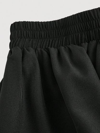 MOD Women's Black Ruffle Hem Skirt, Retro Black Layered A-Line Skirt Party Birthday Autumn 70's Goth