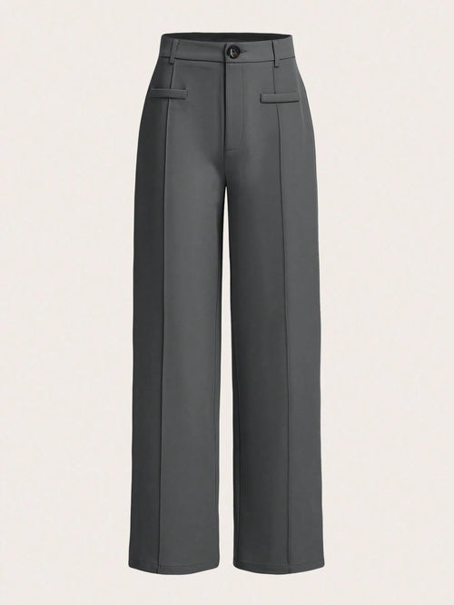 MOD Women's Button Closure Straight-Leg Casual Vintage Style Loose And Comfortable Pants