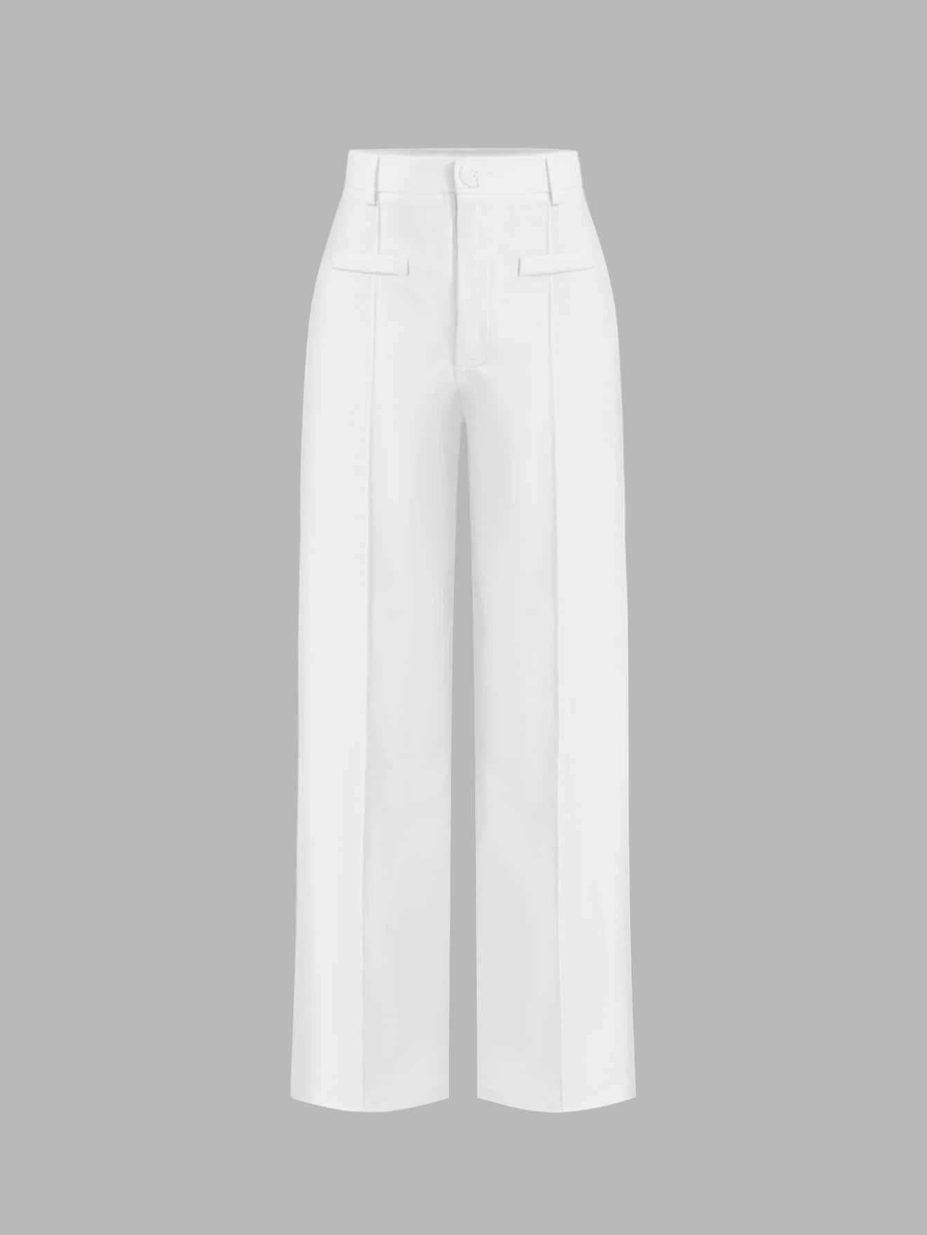 MOD Women's Button Closure Straight-Leg Casual Vintage Style Loose And Comfortable Pants