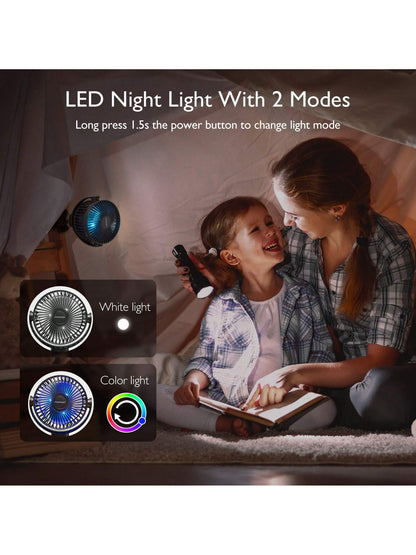 Momcozy Portable Stroller Fan, 27H Ultra-Long Battery Life, Detachable 4 Speed 360°Rotate
