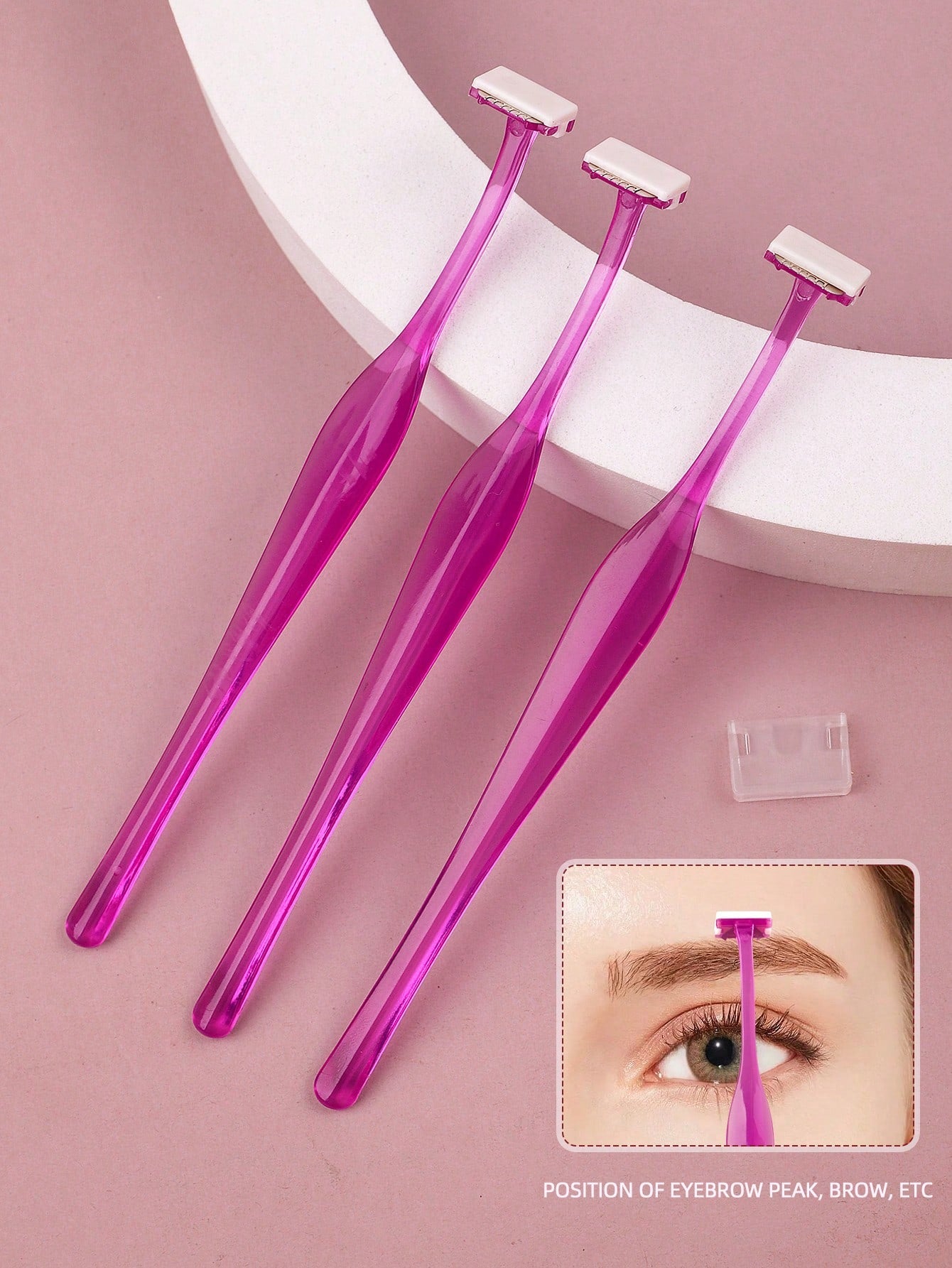 MONKIDS 3pcs T-Shape Purple Eyebrow Razor, Facial Hair Removal Razor, Eyebrow Shaping Tool Kit, Suitable For Home And Travel Use,Makeup,Cheap,Room Decor,Vanity,Travel,Bedroom,Makeup Accessories,Eyebro