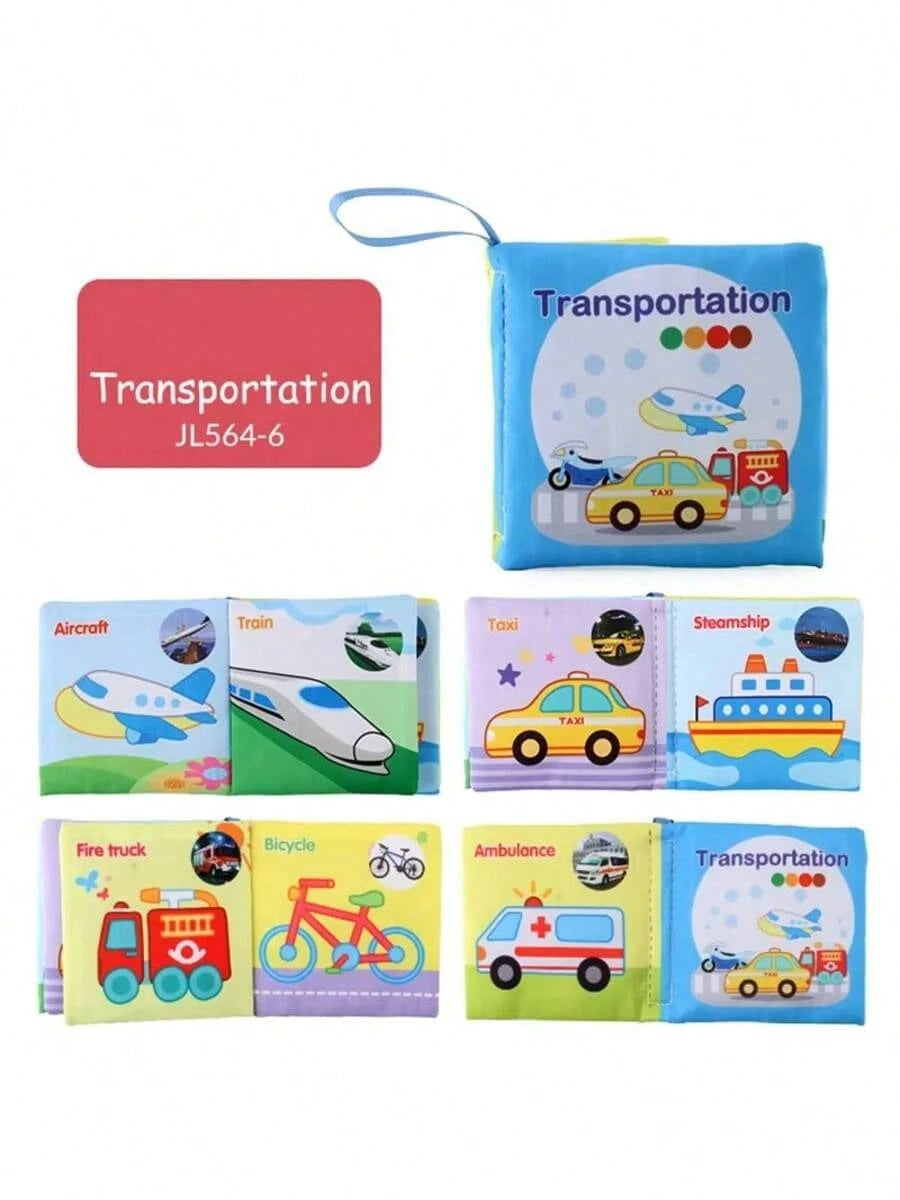 Montessori Sensory Book Set- 6-In-1 Washable Cloth Book With Crinkle Pages & Chewable Teether| Infant Toy For 0-12M