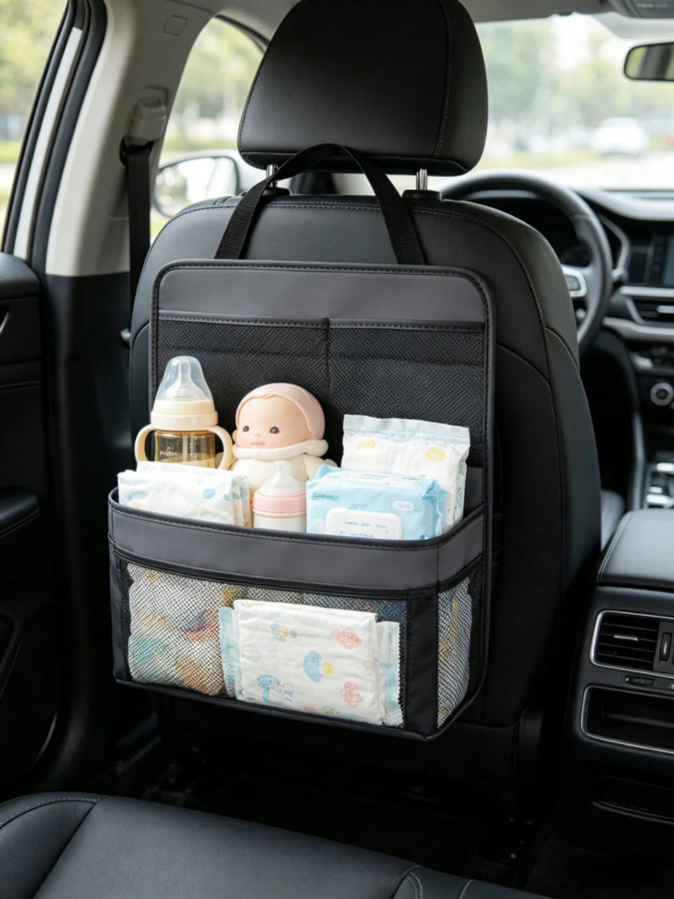 Multi-Pocket Car Seat Back Organizer, Baby Travel Storage Bag, Rear Seat Hanging Bag, Can Store Diapers, Bottles, Toys And Snacks