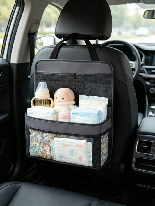 Multi-Pocket Car Seat Back Organizer, Baby Travel Storage Bag, Rear Seat Hanging Bag, Can Store Diapers, Bottles, Toys And Snacks