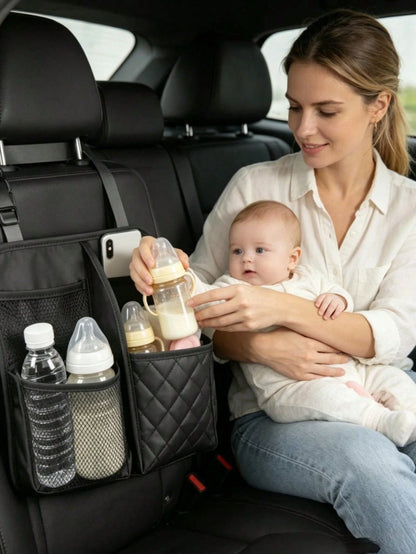 Multi-Pocket Car Seat Back Organizer, Baby Travel Storage Bag, Rear Seat Hanging Bag, Can Store Diapers, Bottles, Toys And Snacks