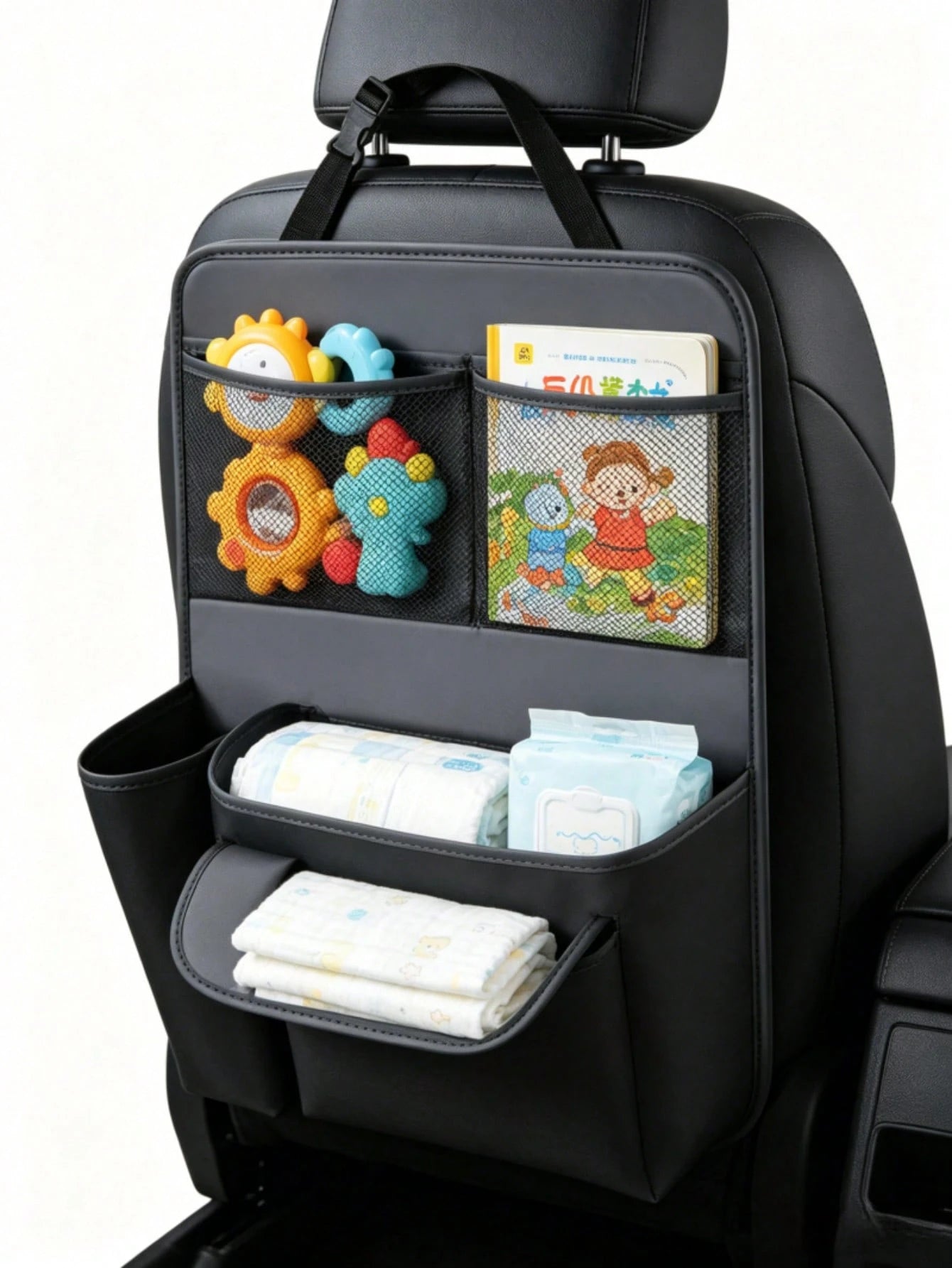 Multi-Pocket Car Seat Back Organizer, Baby Travel Storage Bag, Rear Seat Hanging Bag, Can Store Diapers, Bottles, Toys And Snacks