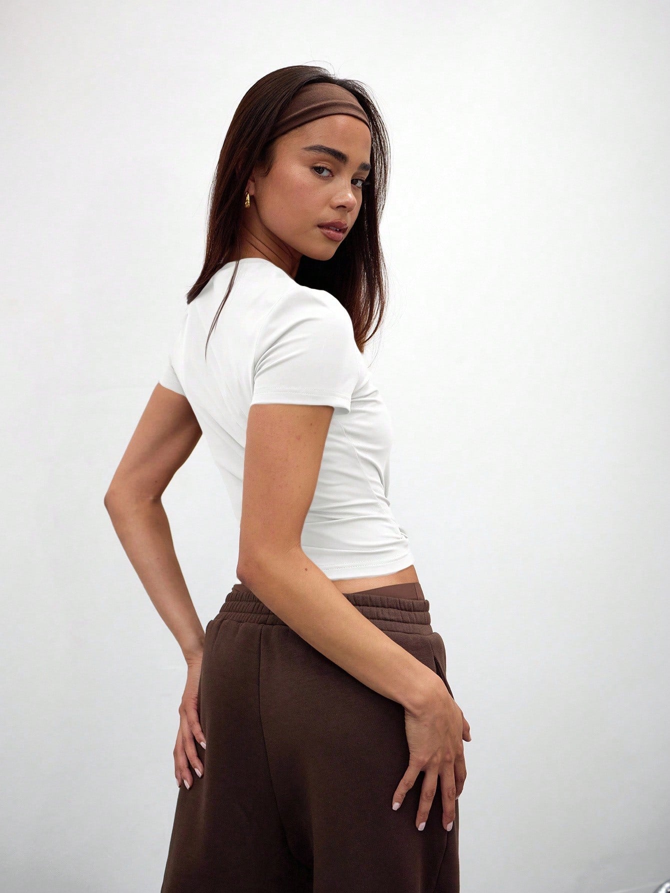 MUSERA ESSENTIALS Capped Sleeve Snatched T-Shirt Casual Capsule Wardrobe Everyday Airport Holiday Back To School Elegant Spring Summer