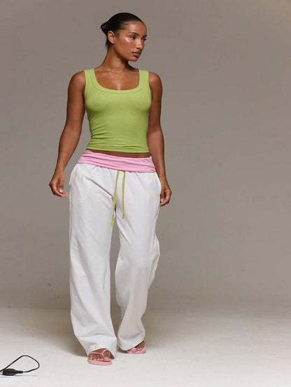 MUSERA ESSENTIALS Ribbed Scoop Neck Fitted Tank Vest Top Cute Everyday Basics Sexy Daily Spring Summer Essential