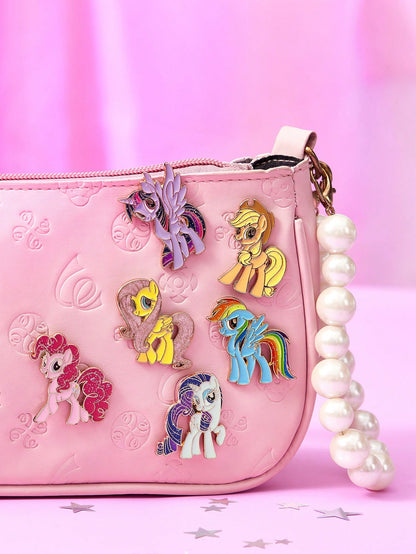 My Little Pony X 6-Piece Stylish Cute Sweet Lady Brooch Girl Cartoon Badge Zinc Alloy Drip Pin, Unicorn, Twilight Sparkle & Pinkie Pie & Rainbow Dash,Gift Ideas
