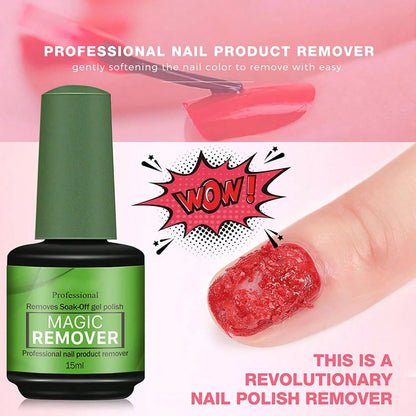 Nail Polish Remover, 3 Min Quickly Remover Nail Polish, No Harm To Skin, No Irritating Odor, No Need For Foil, Soaking Or Wrapping, No Acetone