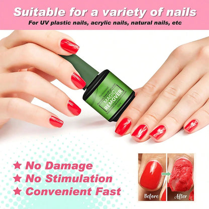 Nail Polish Remover, 3 Min Quickly Remover Nail Polish, No Harm To Skin, No Irritating Odor, No Need For Foil, Soaking Or Wrapping, No Acetone