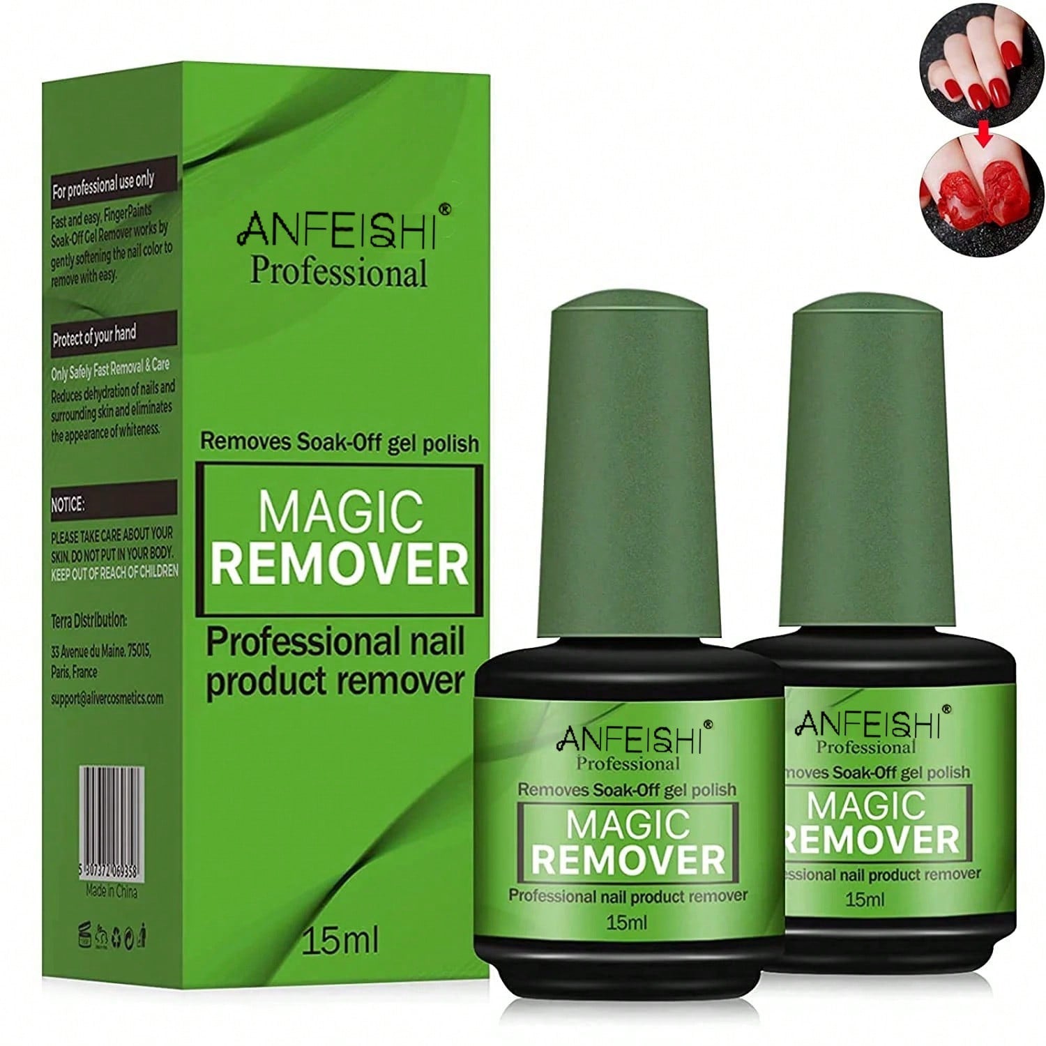 Nail Polish Remover, 3 Min Quickly Remover Nail Polish, No Harm To Skin, No Irritating Odor, No Need For Foil, Soaking Or Wrapping, No Acetone