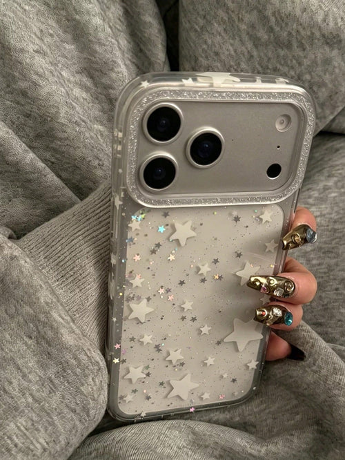 New 17 Pro Max Phone Case, 17 Pro Protective Cover, Premium Glitter Star Design, Luxury Stylish For Women, 16 Pro, 14, 15, Full Coverage Anti-Drop, Minimalist Trending Hot Style