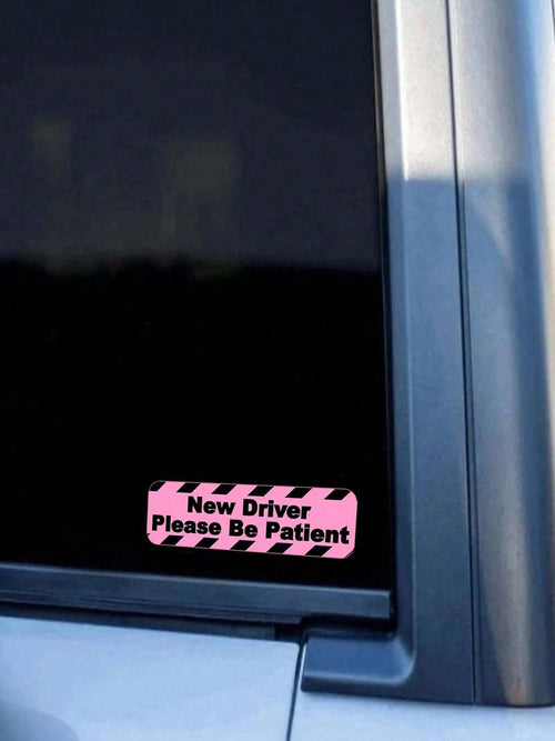 "New Driver Please Wait" Car Sticker, Pink Car Sticker, Fashionable And Cute Car Decoration Sticker Suitable For Beginners