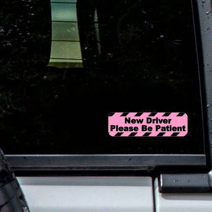 "New Driver Please Wait" Car Sticker, Pink Car Sticker, Fashionable And Cute Car Decoration Sticker Suitable For Beginners