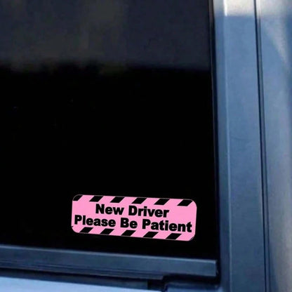 "New Driver Please Wait" Car Sticker, Pink Car Sticker, Fashionable And Cute Car Decoration Sticker Suitable For Beginners