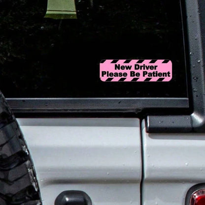 "New Driver Please Wait" Car Sticker, Pink Car Sticker, Fashionable And Cute Car Decoration Sticker Suitable For Beginners
