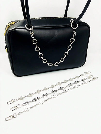 New Fashion Women Bag Accessory Metallic Butterfly Flower Star Decor Extendable Chain High-End Versatile Niche Stylish Chain Strap Y2K Accessories Summer Beach Vacation