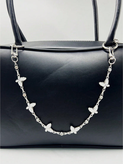 New Fashion Women Bag Accessory Metallic Butterfly Flower Star Decor Extendable Chain High-End Versatile Niche Stylish Chain Strap Y2K Accessories Summer Beach Vacation