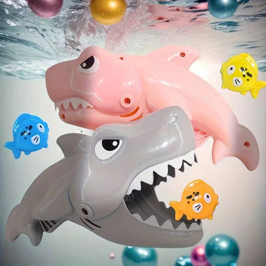 New Interactive Bathing Fun Feeding Toys- 5pcs Bathroom Water Toys, Big Shark Eats Small Fish Bath Toys- Exquisite Design, Suitable For Children's Birthday, Christmas, Easter Bath Toy Gifts