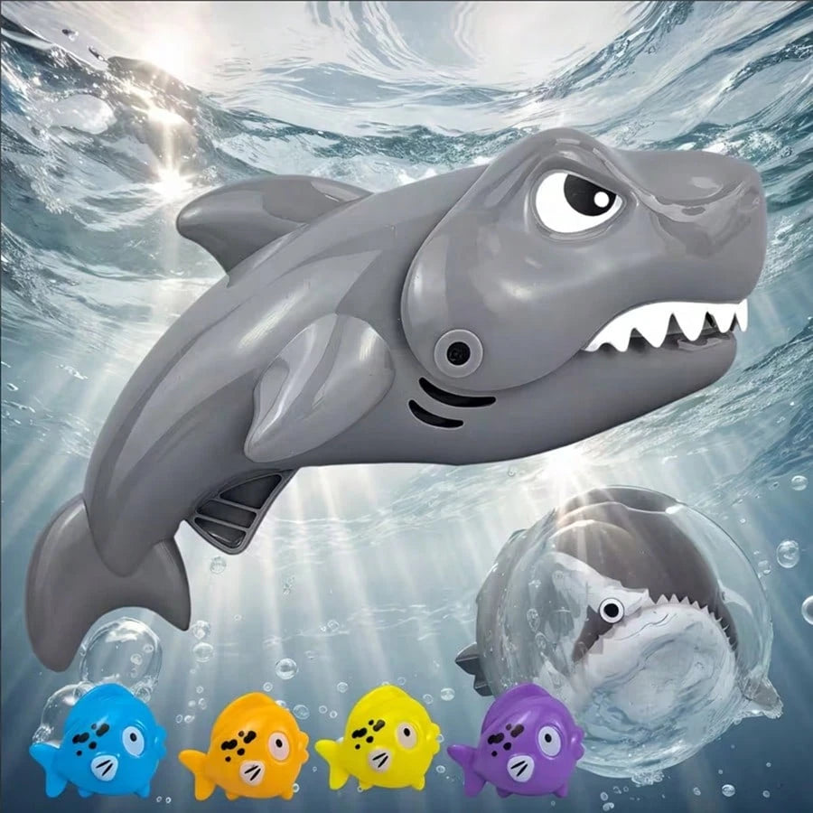 New Interactive Bathing Fun Feeding Toys- 5pcs Bathroom Water Toys, Big Shark Eats Small Fish Bath Toys- Exquisite Design, Suitable For Children's Birthday, Christmas, Easter Bath Toy Gifts