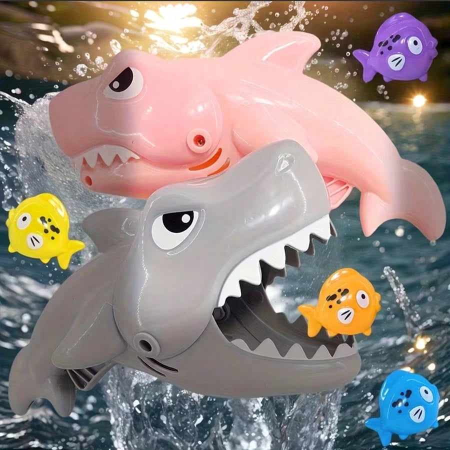 New Interactive Bathing Fun Feeding Toys- 5pcs Bathroom Water Toys, Big Shark Eats Small Fish Bath Toys- Exquisite Design, Suitable For Children's Birthday, Christmas, Easter Bath Toy Gifts