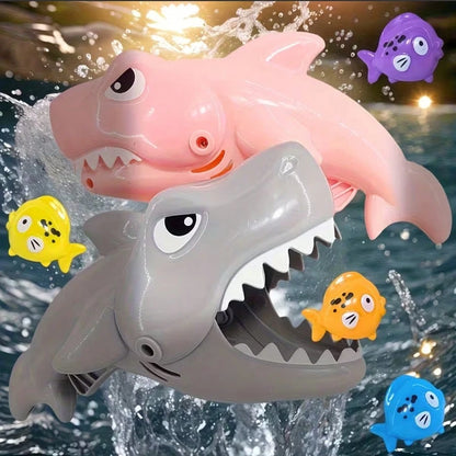 New Interactive Bathing Fun Feeding Toys- 5pcs Bathroom Water Toys, Big Shark Eats Small Fish Bath Toys- Exquisite Design, Suitable For Children's Birthday, Christmas, Easter Bath Toy Gifts