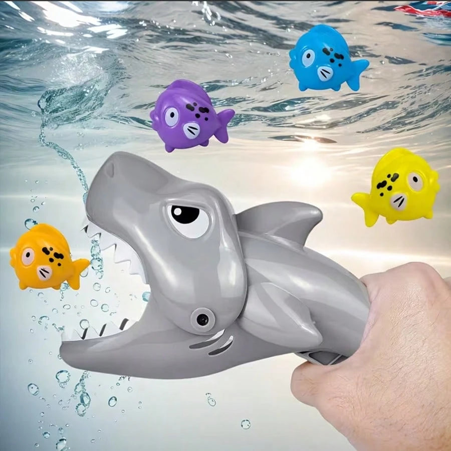 New Interactive Bathing Fun Feeding Toys- 5pcs Bathroom Water Toys, Big Shark Eats Small Fish Bath Toys- Exquisite Design, Suitable For Children's Birthday, Christmas, Easter Bath Toy Gifts