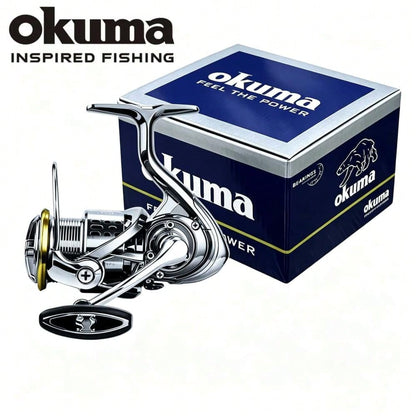 New Okuma Fishing Reel All-Metal Series 12+1BB Stainless Steel Bearings 5.5:1 Shallow Cup Reel 15 KG Max Drag Spinning Reel