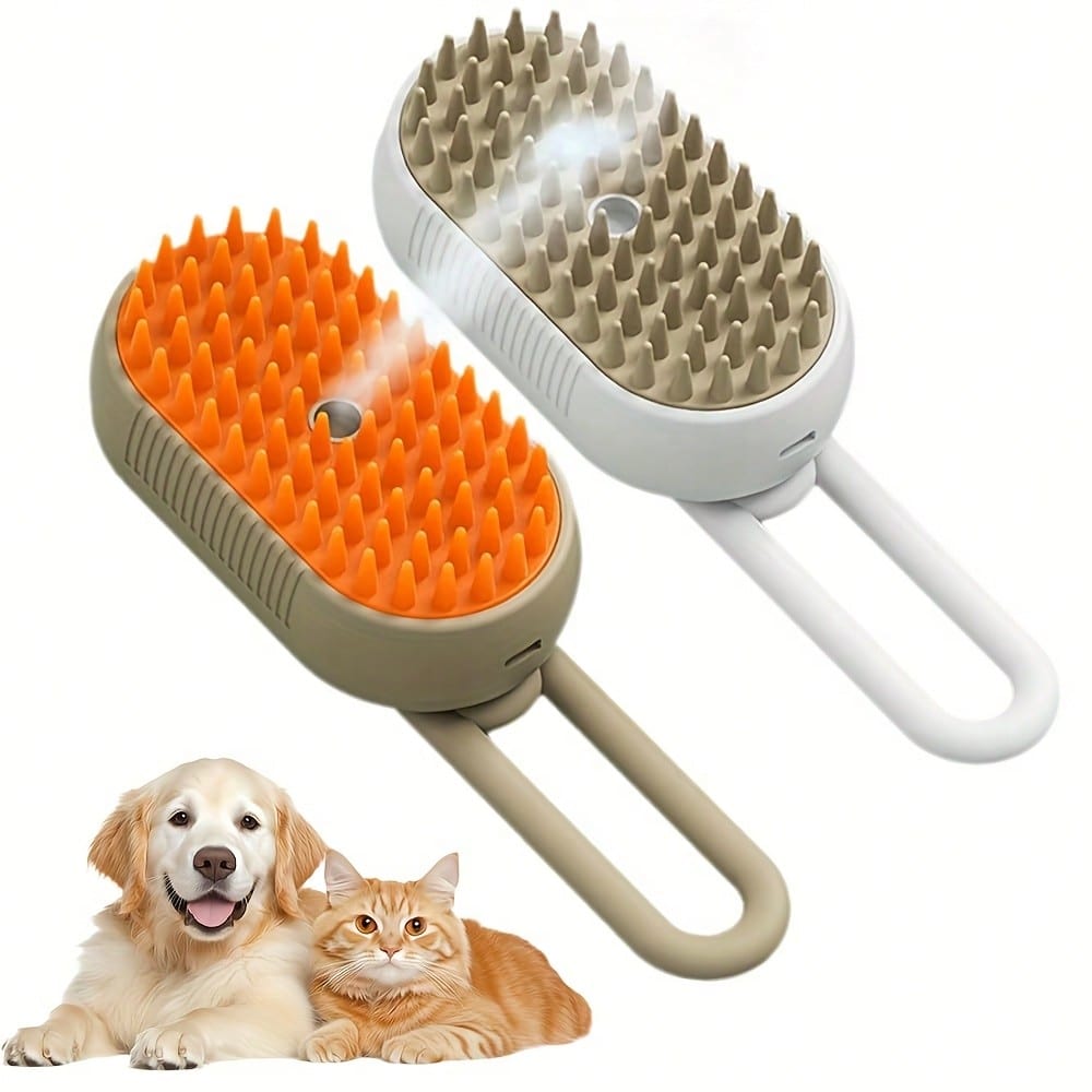 [New Pet Steam Brush] 3 In 1 Cat Steam Brush, Pet Steam Groomer Comb, Cat Steam Brush For Cats Dogs, 2025 New Pet Steam Hair Steamy Brushes
