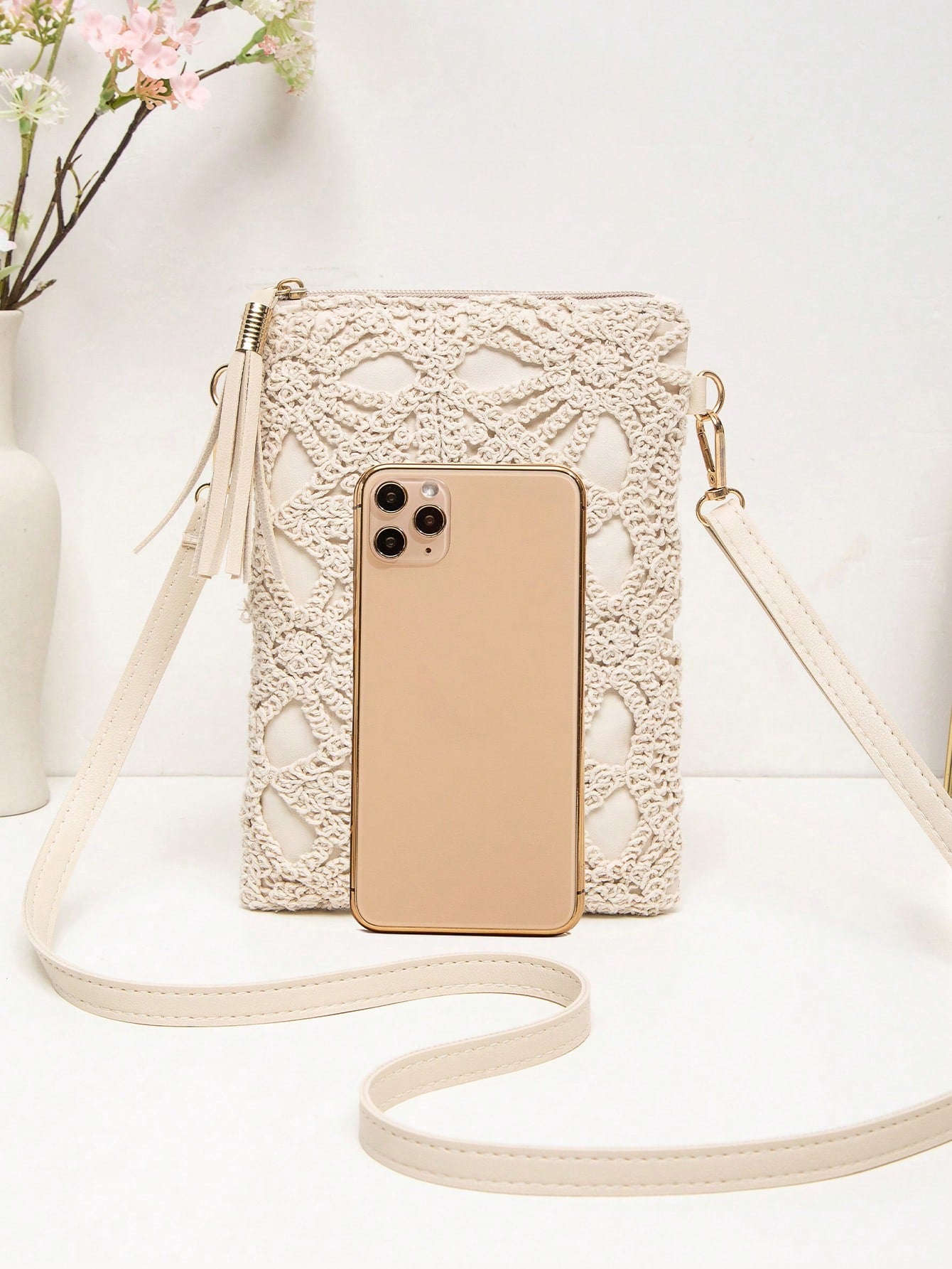 New Small Crossbody Bag For Women, Niche Beach Side Versatile Shoulder Bag, Fashionable Mini Square Envelope Bag, Versatile Ins Casual Crossbody Vacation Beach Bag, Beach, Holiday, Straw Bag