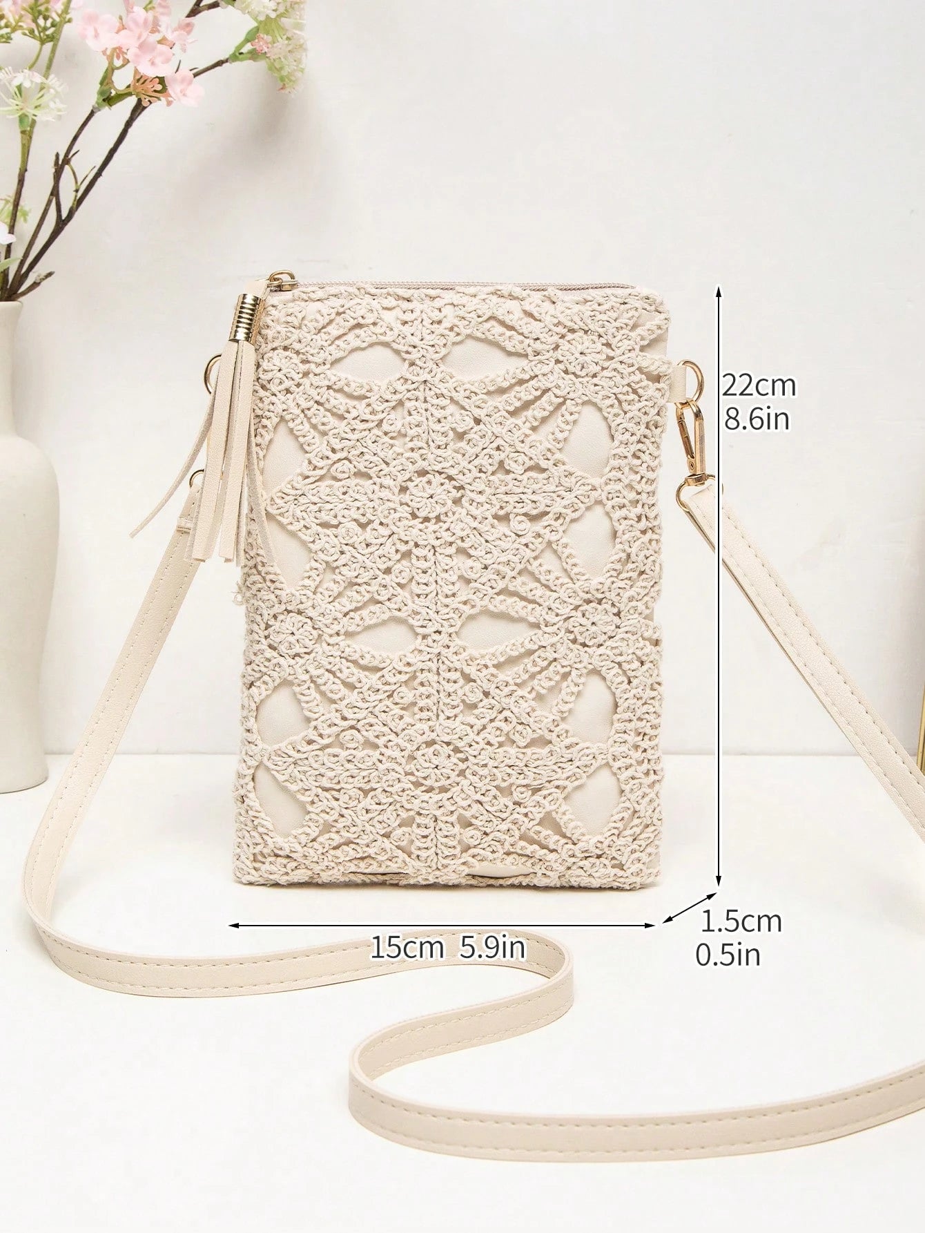 New Small Crossbody Bag For Women, Niche Beach Side Versatile Shoulder Bag, Fashionable Mini Square Envelope Bag, Versatile Ins Casual Crossbody Vacation Beach Bag, Beach, Holiday, Straw Bag