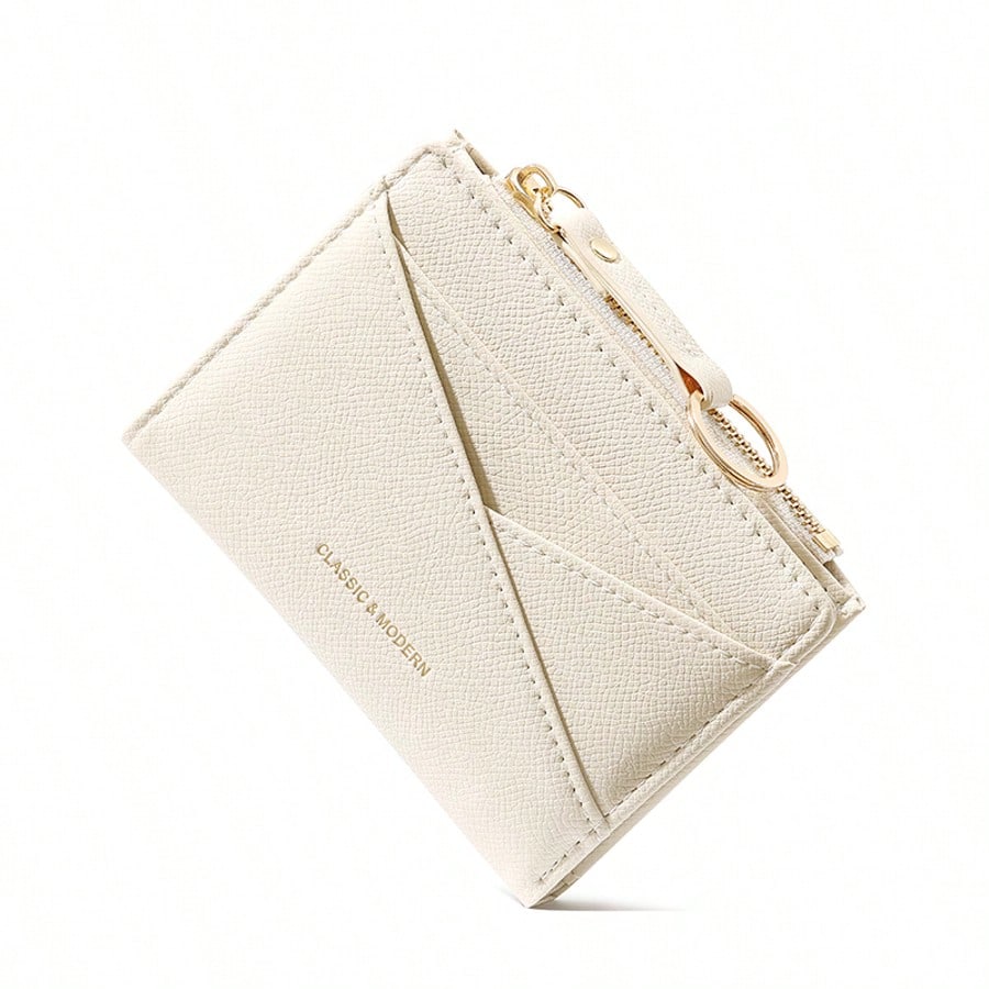 New Women Wallet & Key Chain Asymmetrical Design Ultra-Thin Portable Bifold Zipper Coin Purse For Women Wallet Mini Wallet Purse Wallet Small Wallet Cute Wallet Keychain Wallet Fall Wallet Autumn