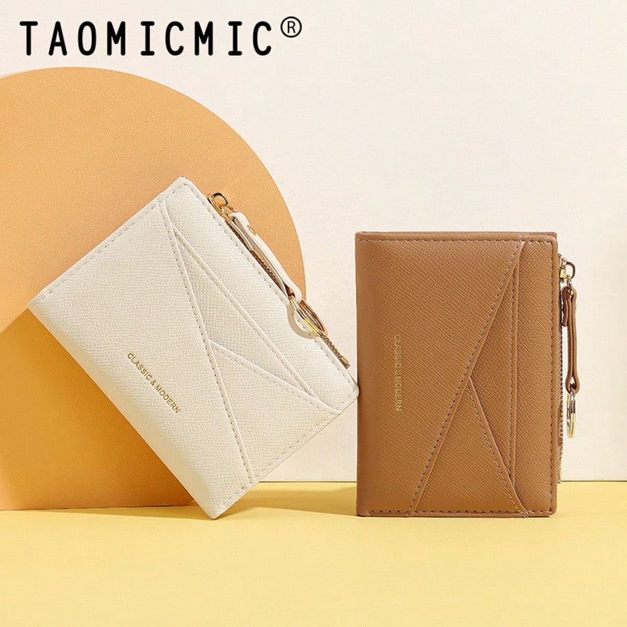 New Women Wallet & Key Chain Asymmetrical Design Ultra-Thin Portable Bifold Zipper Coin Purse For Women Wallet Mini Wallet Purse Wallet Small Wallet Cute Wallet Keychain Wallet Fall Wallet Autumn