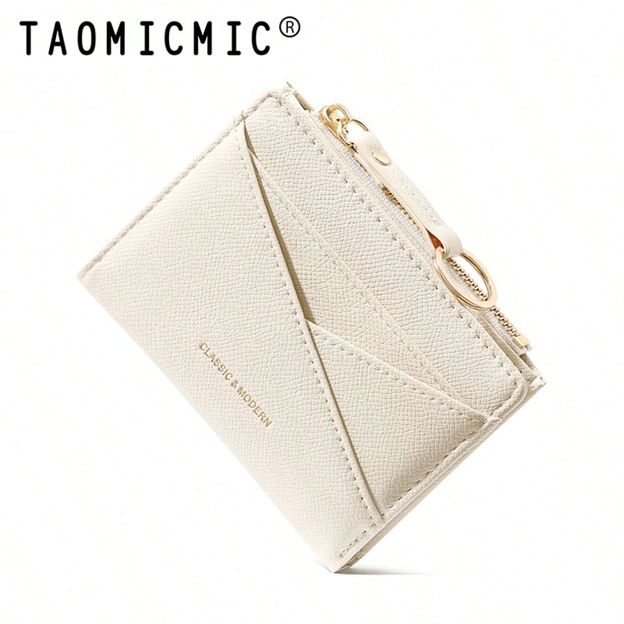 New Women Wallet & Key Chain Asymmetrical Design Ultra-Thin Portable Bifold Zipper Coin Purse For Women Wallet Mini Wallet Purse Wallet Small Wallet Cute Wallet Keychain Wallet Fall Wallet Autumn