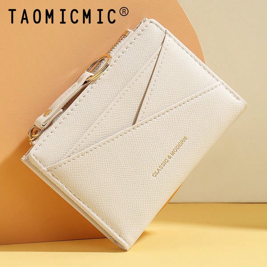 New Women Wallet & Key Chain Asymmetrical Design Ultra-Thin Portable Bifold Zipper Coin Purse For Women Wallet Mini Wallet Purse Wallet Small Wallet Cute Wallet Keychain Wallet Fall Wallet Autumn