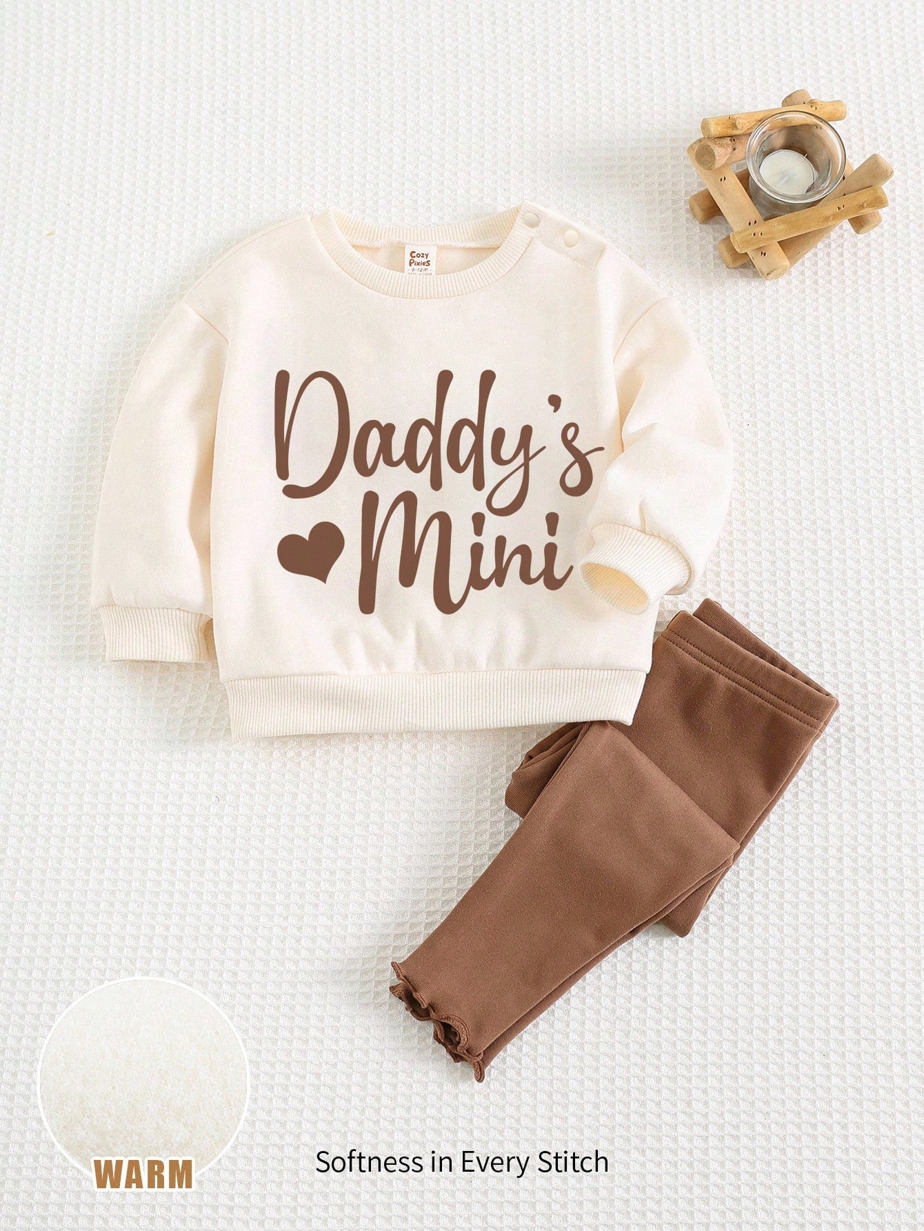 Newborn Baby Girl Autumn/Winter Cute Floral Pattern Black & White Sweatshirt And Pants Set