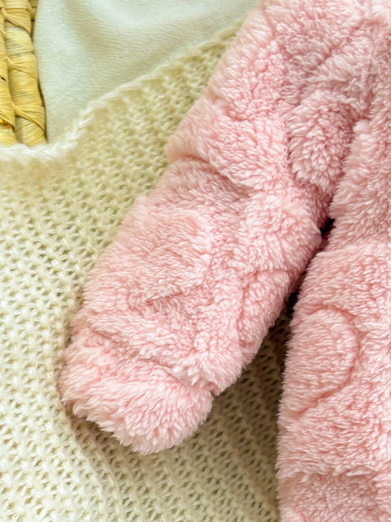 Newborn Baby Girl Cute Fluffy Pink Heart Pajamas,Autumn/Winter Winter Jumpsuit Snowsuit Clothes Warm Fleece Fall