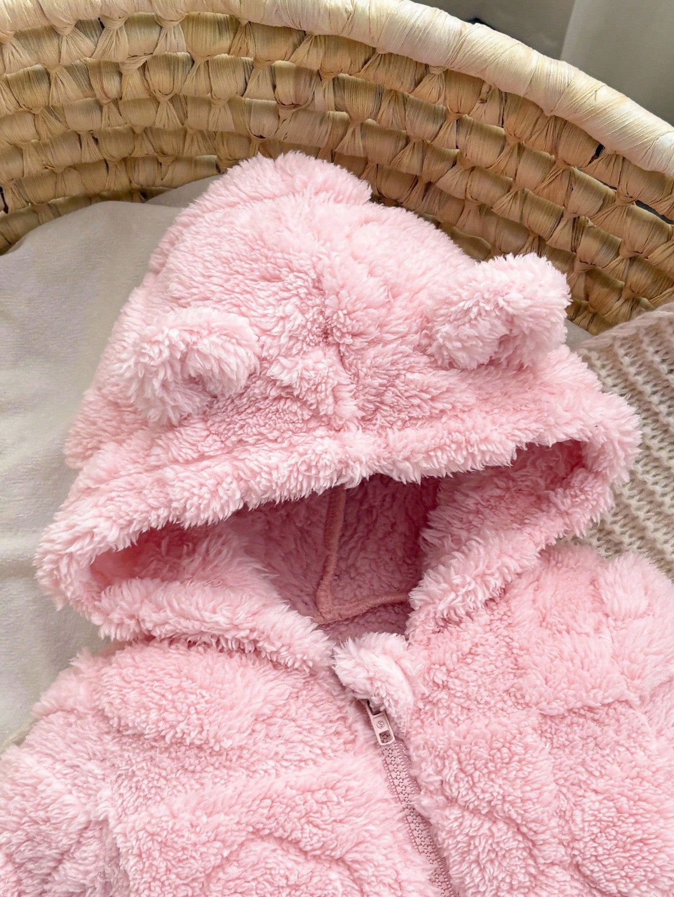 Newborn Baby Girl Cute Fluffy Pink Heart Pajamas,Autumn/Winter Winter Jumpsuit Snowsuit Clothes Warm Fleece Fall