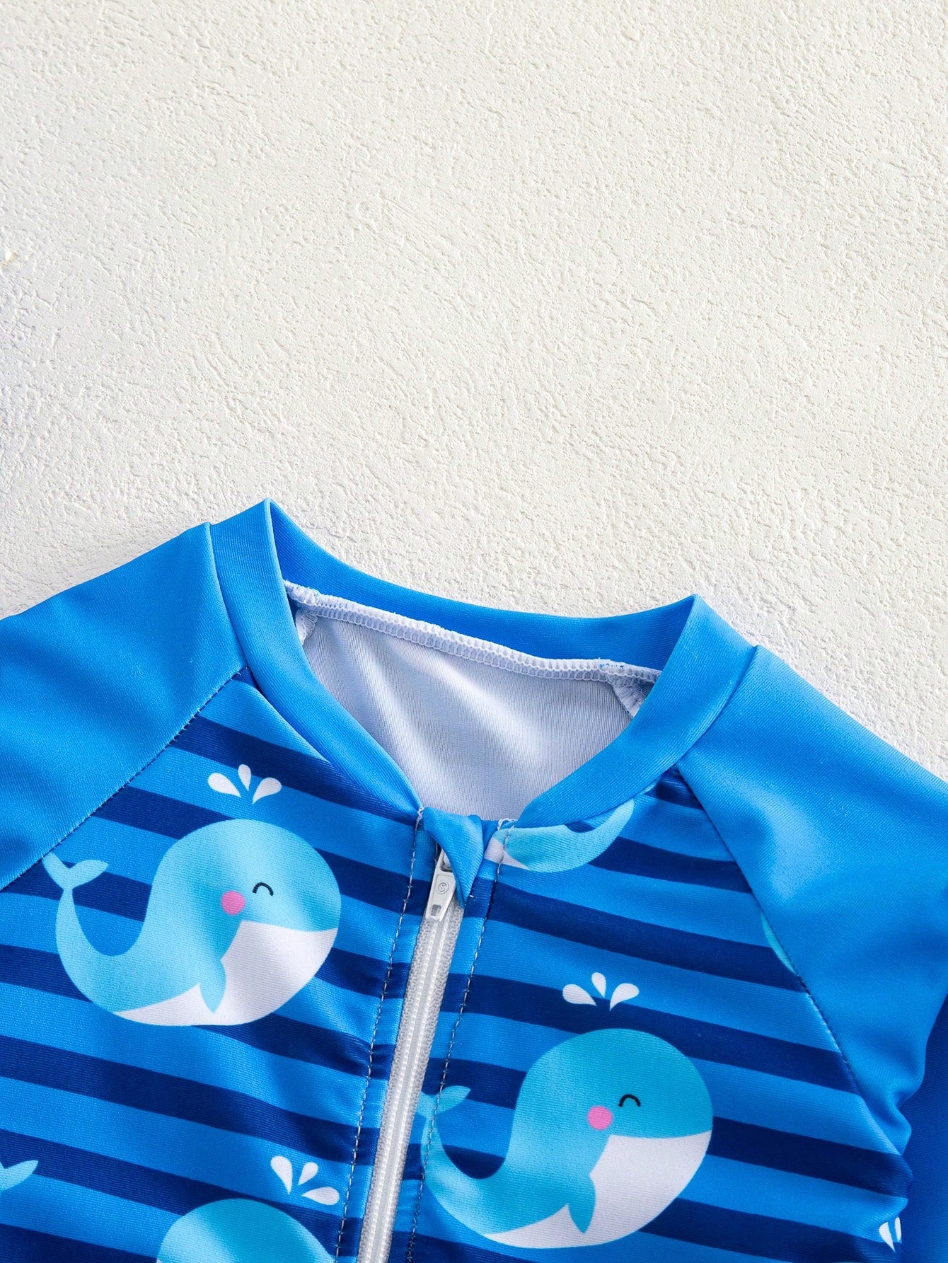 Newborn Baby Striped Dolphin Print One-Piece Swimsuit, Beach/Holiday,Kids