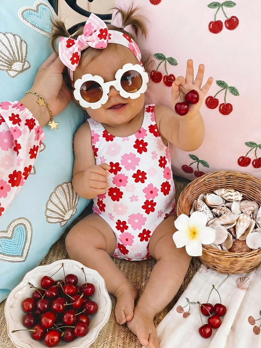 Newborn Floral Romper Swimsuit, Cute & Minimalist Fashion