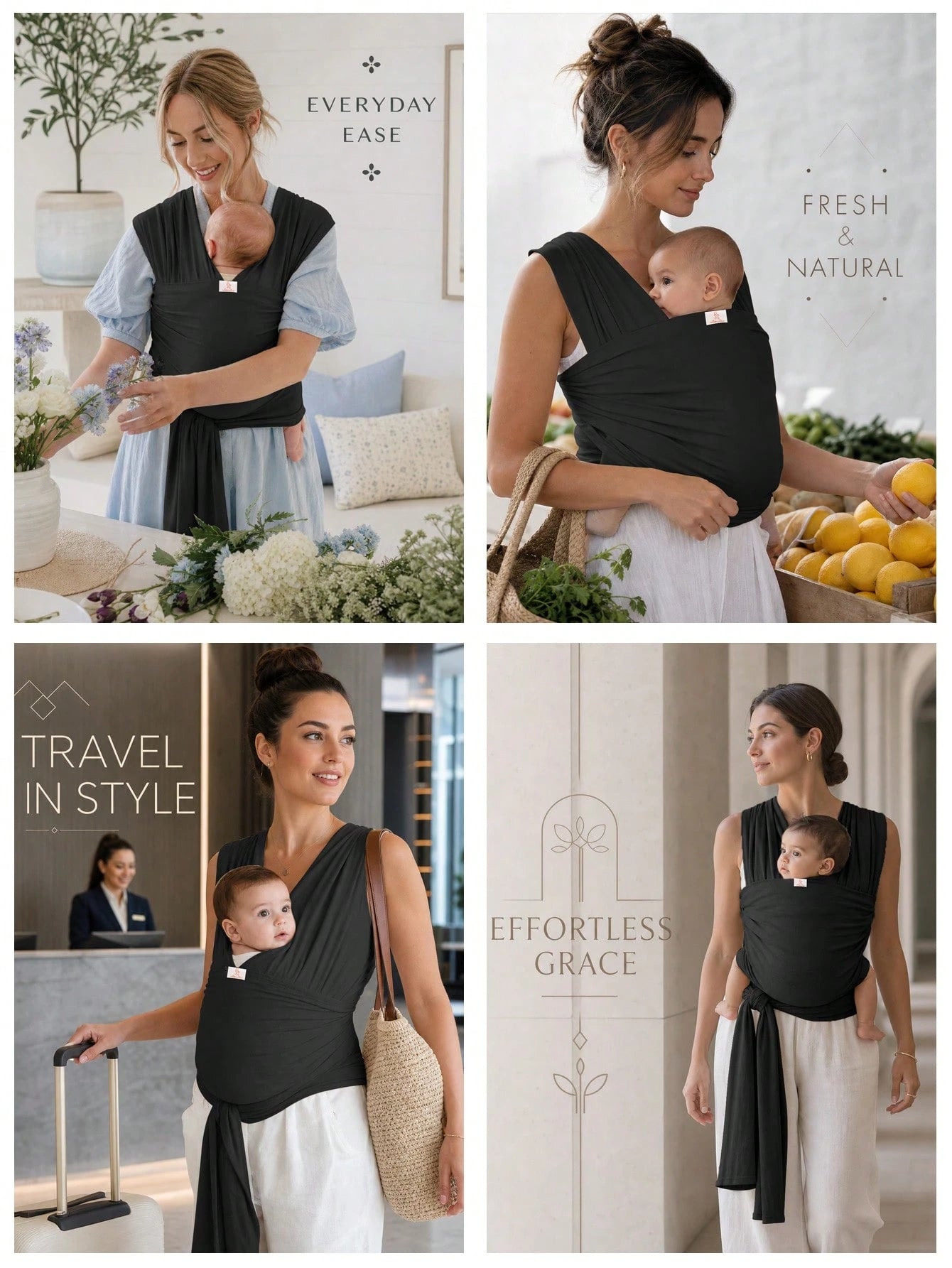 Newborn Infant Multi-Function Front Carry Wrap Carrier, Baby Carrier For Outdoor Use, Convenient & Portable, Suitable For All Seasons
