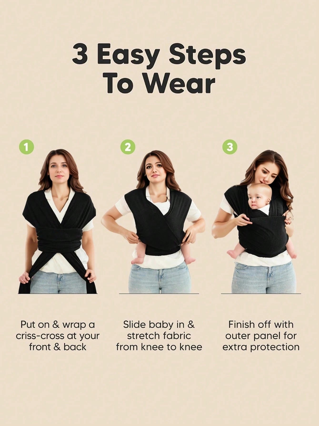 Newborn Infant Multi-Function Front Carry Wrap Carrier, Baby Carrier For Outdoor Use, Convenient & Portable, Suitable For All Seasons