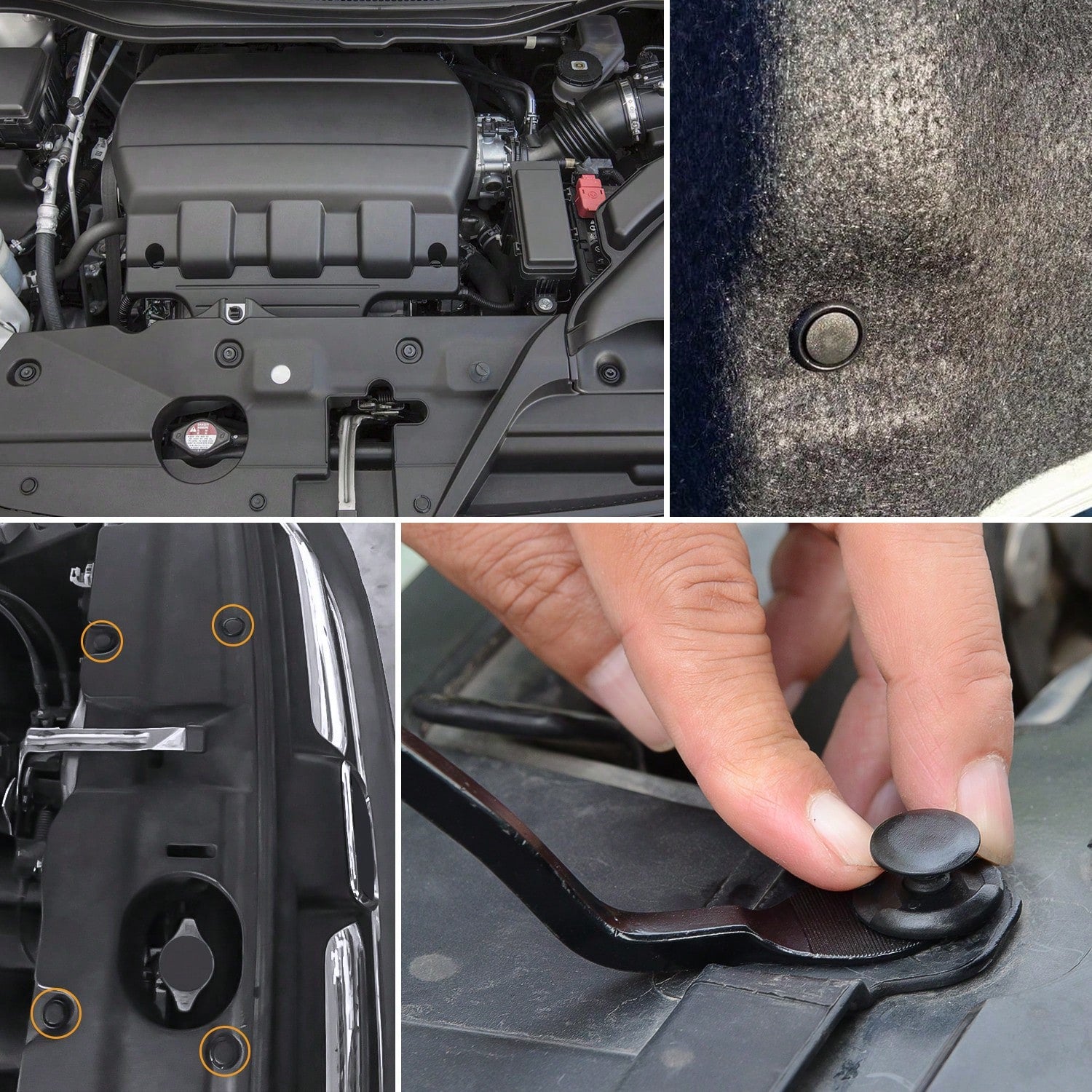 Nilight 158Pcs Fender Liner Push-Type Retainer Cowl Panel Vent Cap For Subaru 90913-0067 90914-0051 90914-0007 90914-0063 91486-KJ010 Fastener Remover 4-Way Tools Tire Caps Tire Cores